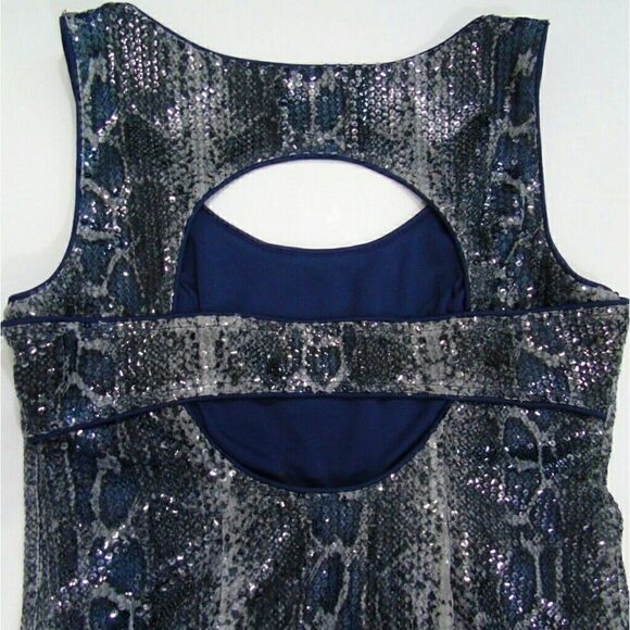 Sequined Python Print Cut Out Party Dress - Picture 7 of 8